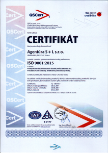 Agentúra S+L ISO9001-2015